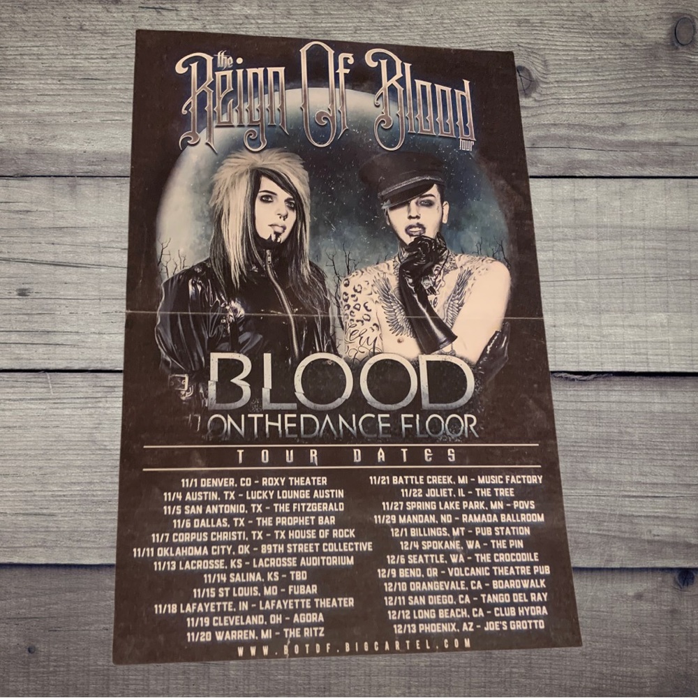 BOTDF Blood On The Dance Floor Reign Of Blood Tour Poster Rare Scene Emo